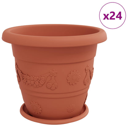 Plant Pots 24 pcs Brick Red Ø 39 x 32 cm Plastic