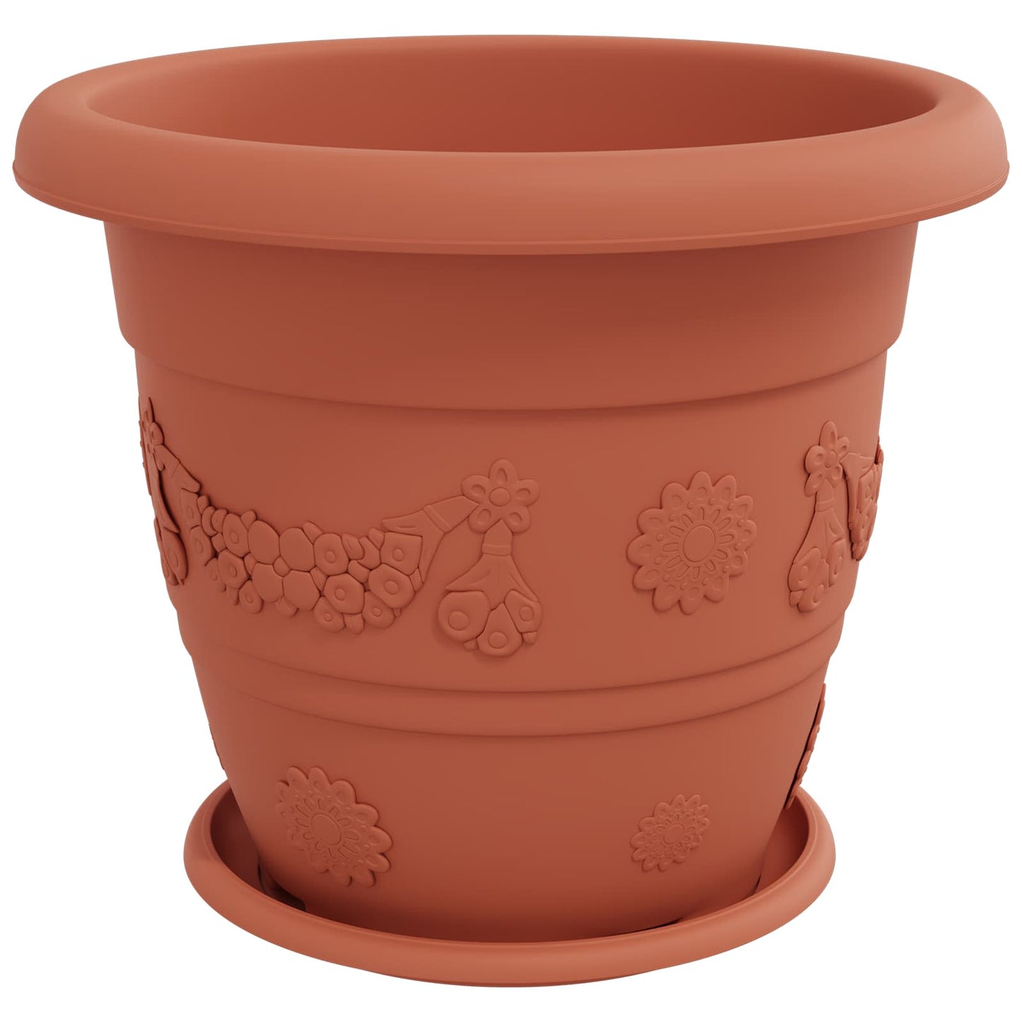 Plant Pots 24 pcs Brick Red Ø 39 x 32 cm Plastic
