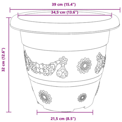 Plant Pots 24 pcs Brick Red Ø 39 x 32 cm Plastic