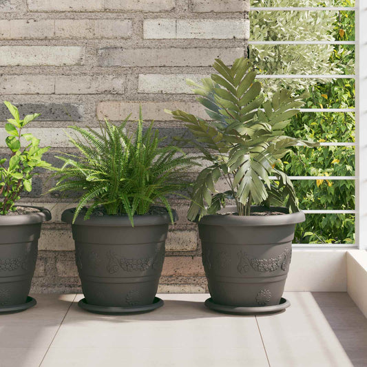 Plant Pots 24 pcs Black Ø 26 x 21.5 cm Plastic
