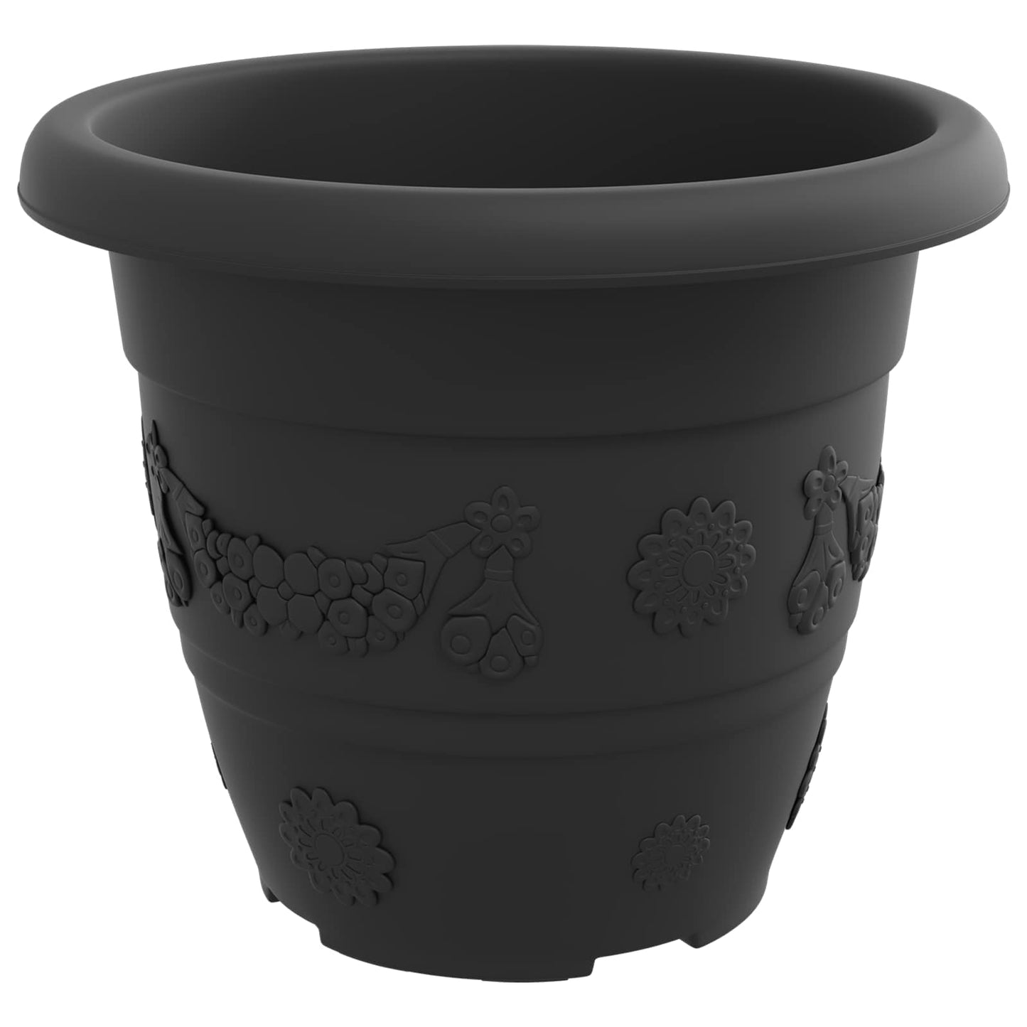 Plant Pots 24 pcs Black Ø 26 x 21.5 cm Plastic