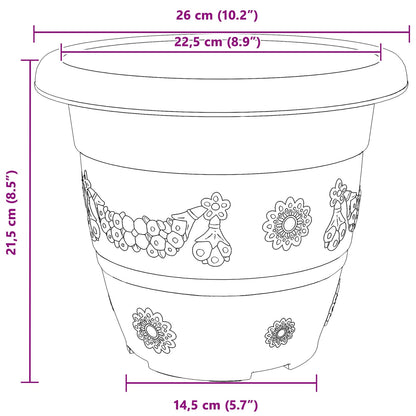 Plant Pots 24 pcs Black Ø 26 x 21.5 cm Plastic