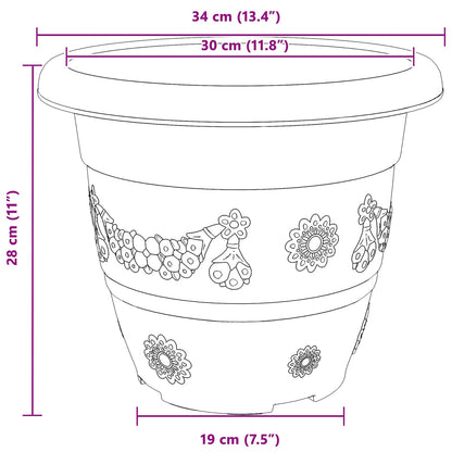 Plant Pots 24 pcs Black Ø 34 x 28 cm Plastic