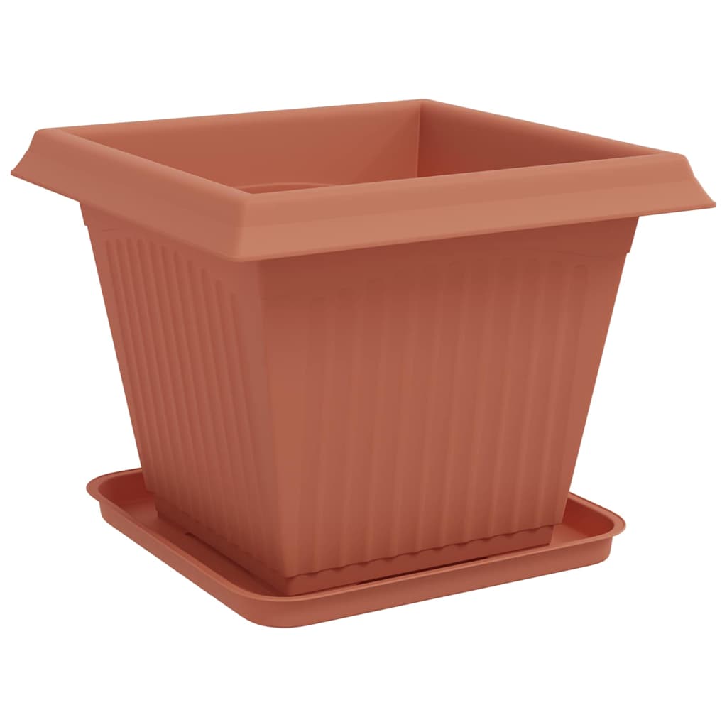 Plant Pots 6 pcs Brick Red Plastic
