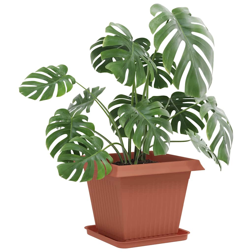Plant Pots 6 pcs Brick Red Plastic