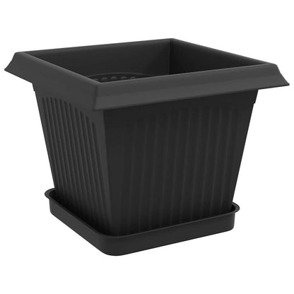 Plant Pots 6 pcs Black Plastic