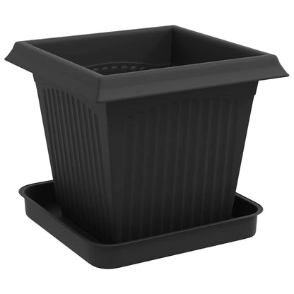 Plant Pots 24 pcs Black Plastic