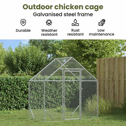 Chicken Cage Silver 170 x 100 x 177 cm Galvanised Steel