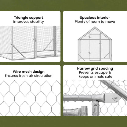 Chicken Cage Silver 170 x 100 x 177 cm Galvanised Steel