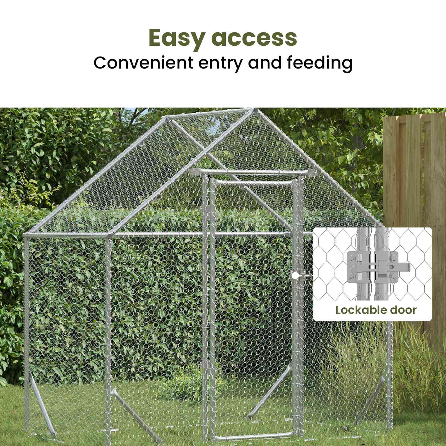 Chicken Cage Silver 170 x 100 x 177 cm Galvanised Steel