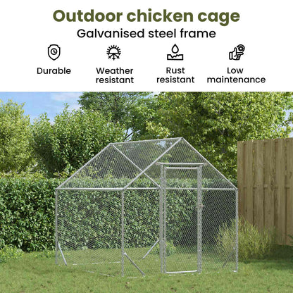 Chicken Cage Silver 200 x 170 x 177 cm Galvanised Steel