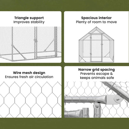 Chicken Cage Silver 200 x 170 x 177 cm Galvanised Steel