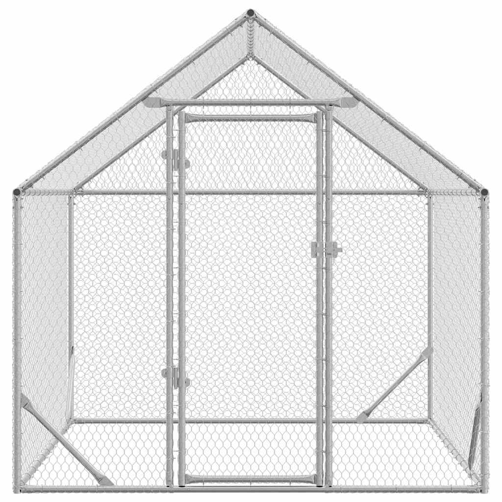 Chicken Cage Silver 200x170x177cm Galvanised Steel