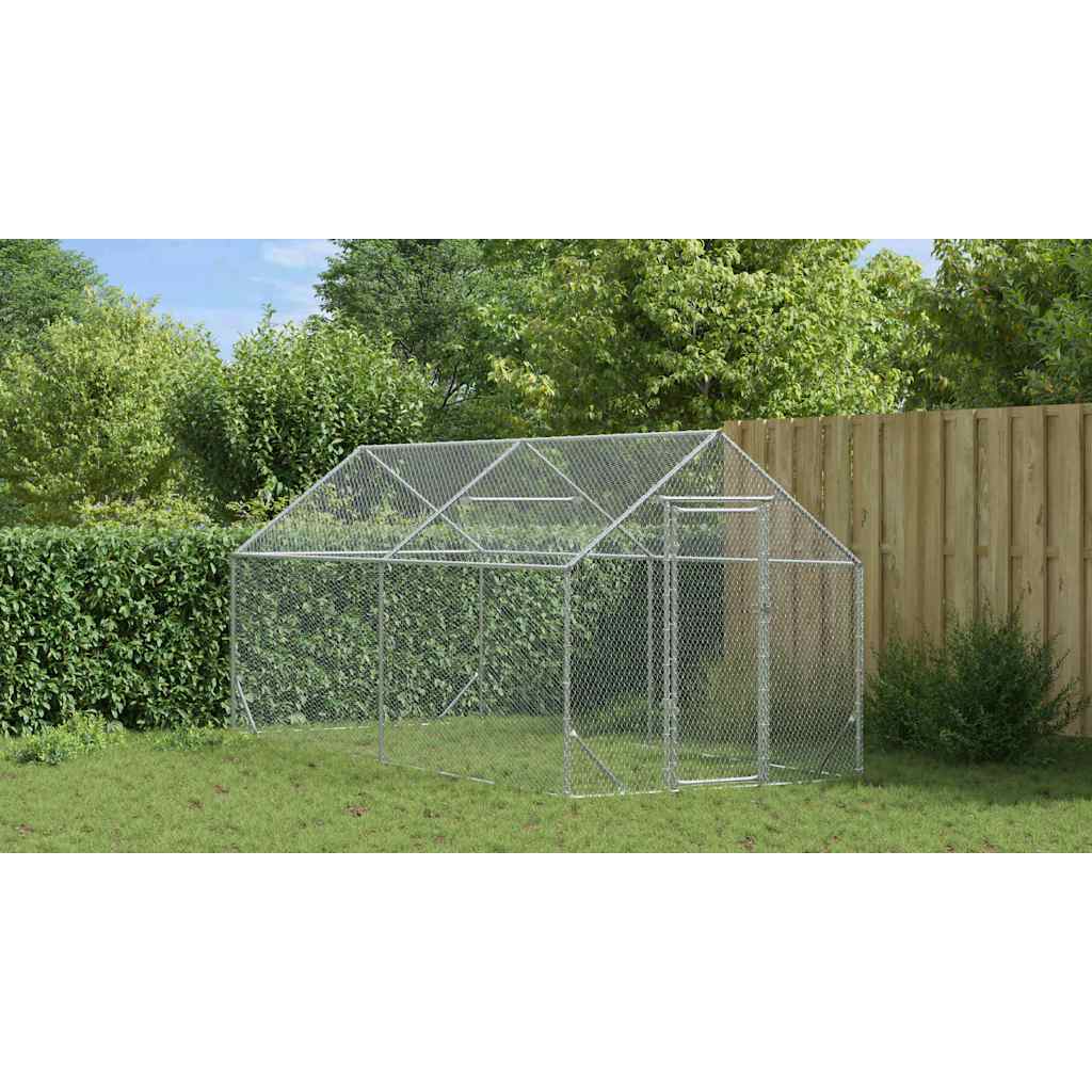 Chicken Cage Silver 400 x 170 x 177 cm Galvanised Steel