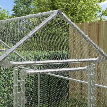 Chicken Cage Silver 400x170x177cm Galvanised Steel