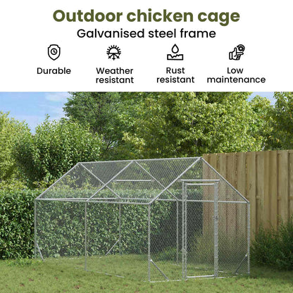 Chicken Cage Silver 400 x 170 x 177 cm Galvanised Steel