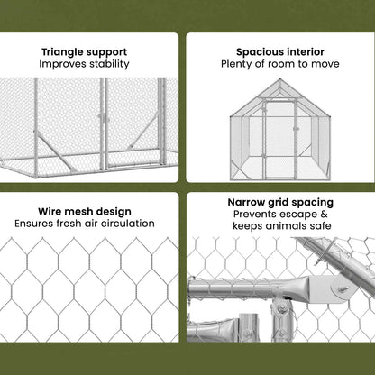 Chicken Cage Silver 400 x 170 x 177 cm Galvanised Steel