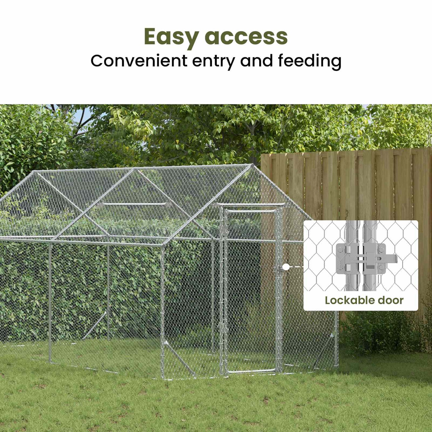 Chicken Cage Silver 400 x 170 x 177 cm Galvanised Steel