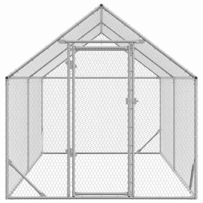 Chicken Cage Silver 400x170x177cm Galvanised Steel