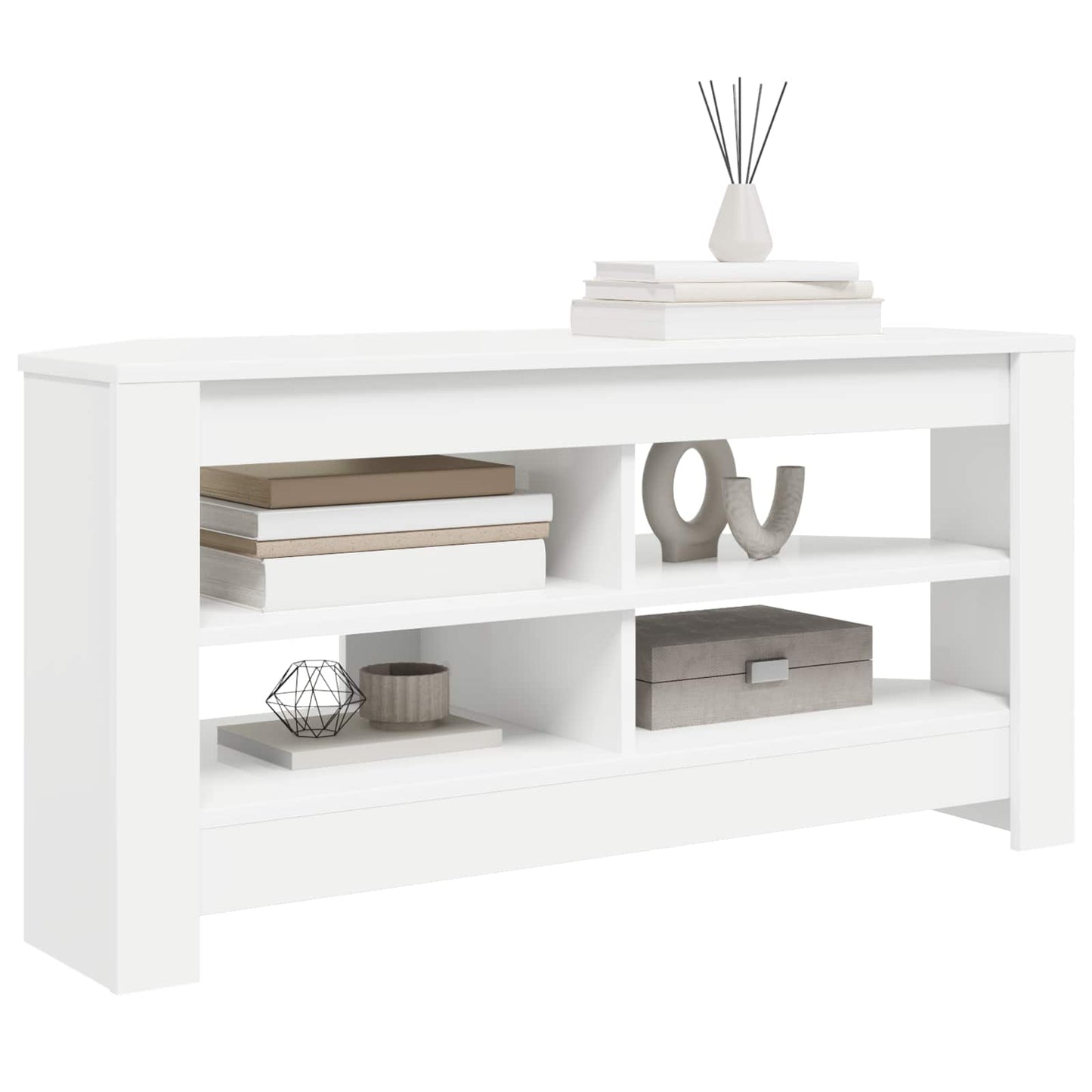 Corner TV Cabinet 102 x 40.5 x 45 cm White Engineered Wood