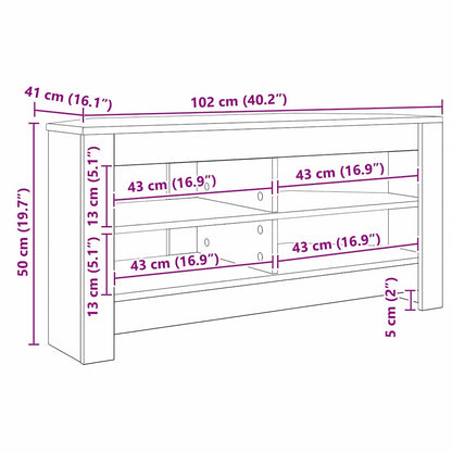 Corner TV Cabinet 102 x 40.5 x 45 cm Sonoma Oak Engineered Wood