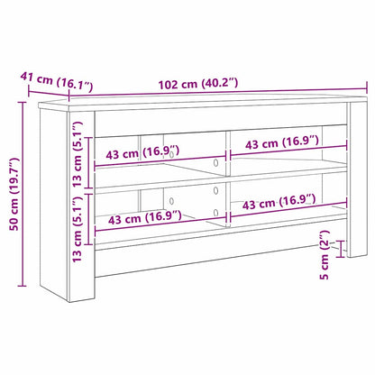 Corner TV Cabinet 102 x 40.5 x 45 cm Concrete Grey