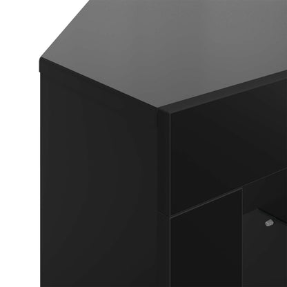 Corner LED TV Cabinet 100x40x68cm Black Engineered Wood