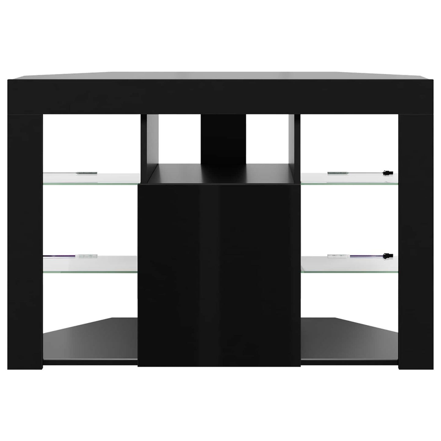 Corner LED TV Cabinet 100x40x68cm Black Engineered Wood