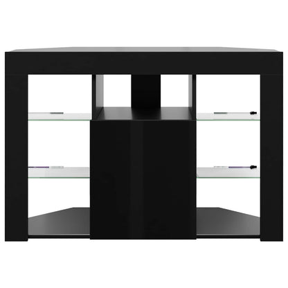 Corner LED TV Cabinet 100x40x68cm Black Engineered Wood