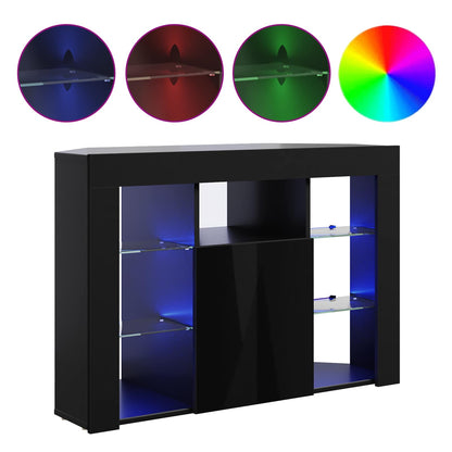 Corner LED TV Cabinet 100x40x68cm Black Engineered Wood
