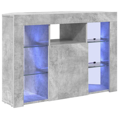 Corner LED TV Cabinet 100x40x68cm Concrete Grey Engineered Wood