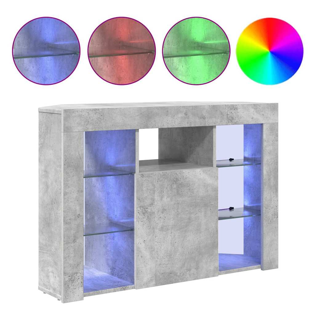 Corner LED TV Cabinet 100x40x68cm Concrete Grey Engineered Wood