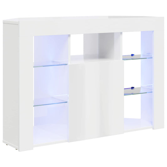 Corner LED TV Cabinet 100x40x68cm High gloss White