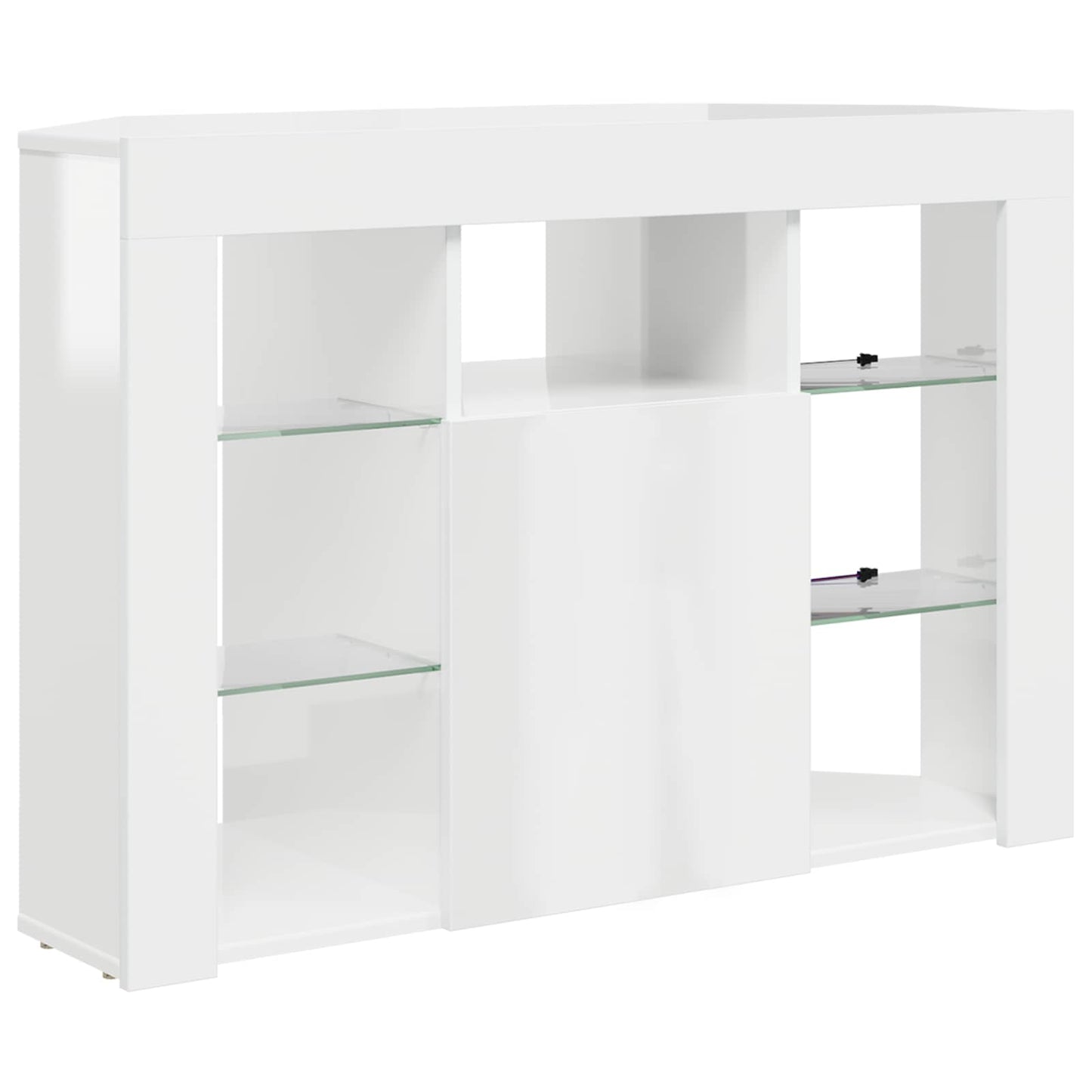 Corner LED TV Cabinet 100x40x68cm High gloss White