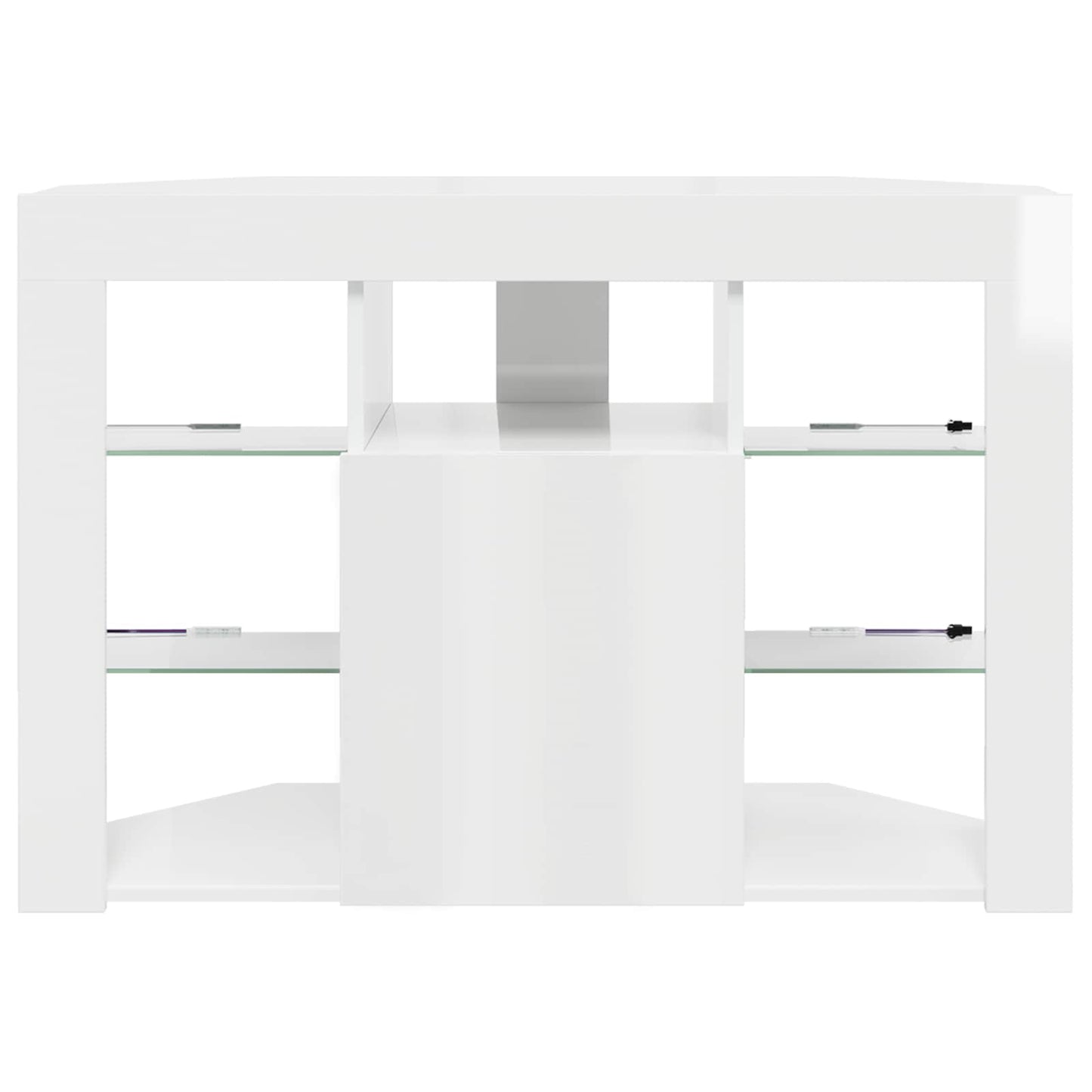 Corner LED TV Cabinet 100x40x68cm High gloss White