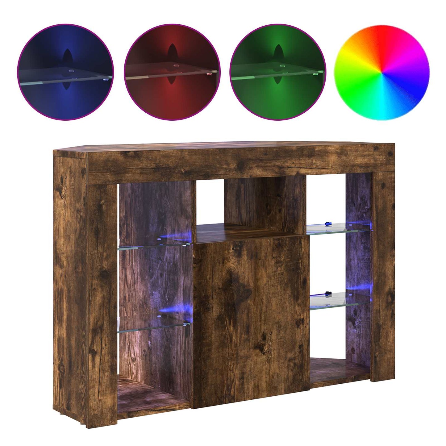 Corner LED TV Cabinet 100x40x68cm Smoked Oak Engineered Wood