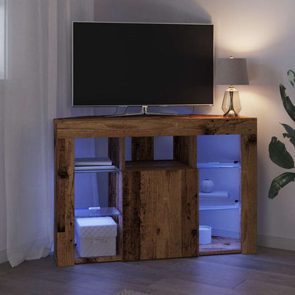 Corner LED TV Cabinet 100x40x68cm Old Wood Engineered Wood