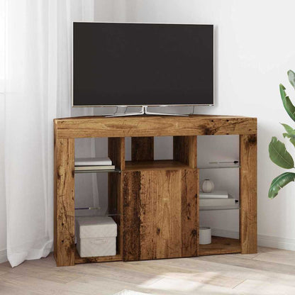 Corner LED TV Cabinet 100x40x68cm Old Wood Engineered Wood