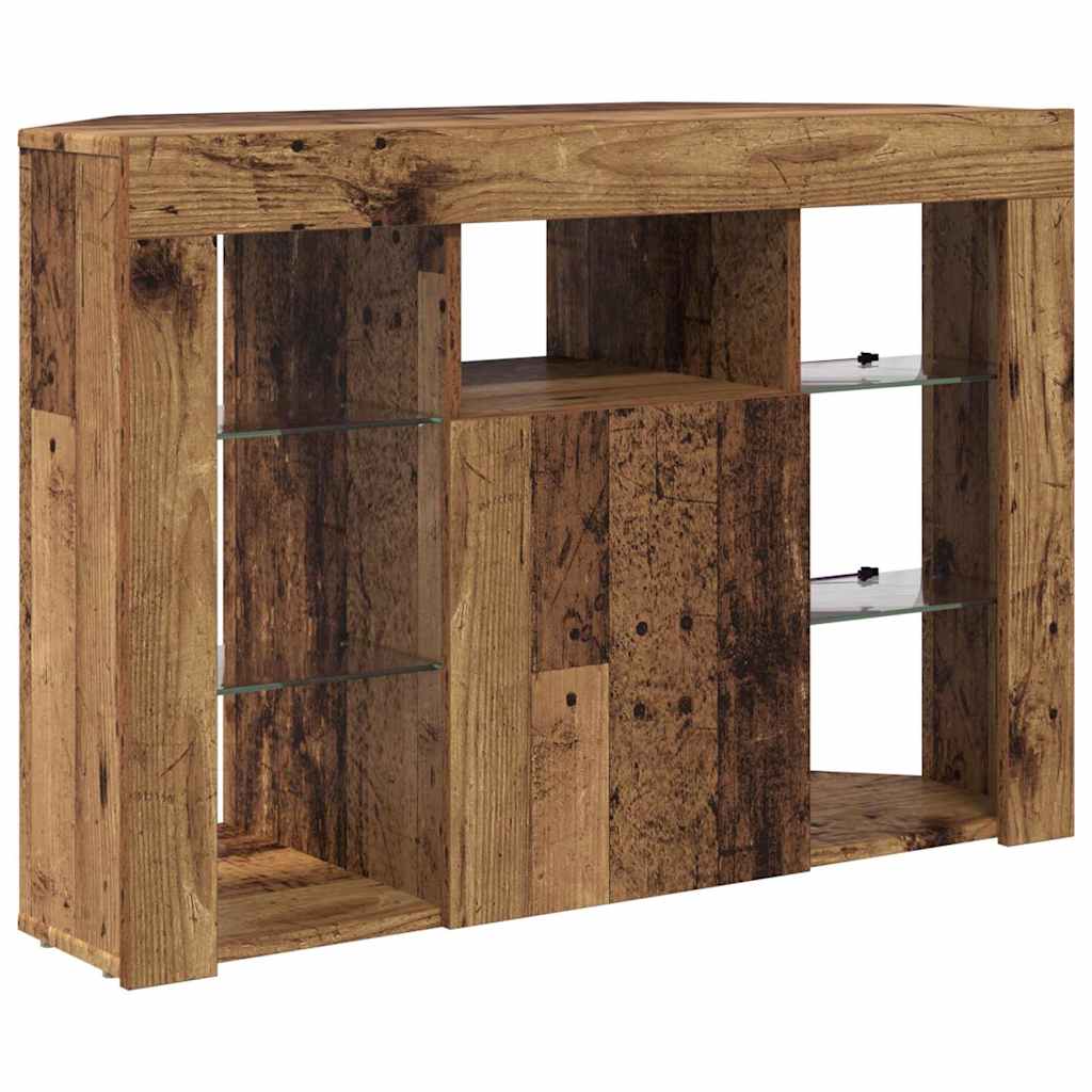 Corner LED TV Cabinet 100x40x68cm Old Wood Engineered Wood