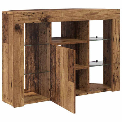 Corner LED TV Cabinet 100x40x68cm Old Wood Engineered Wood