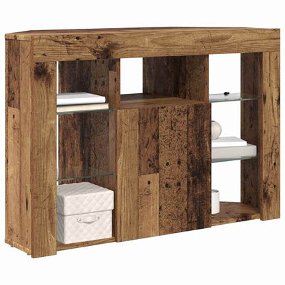 Corner LED TV Cabinet 100x40x68cm Old Wood Engineered Wood