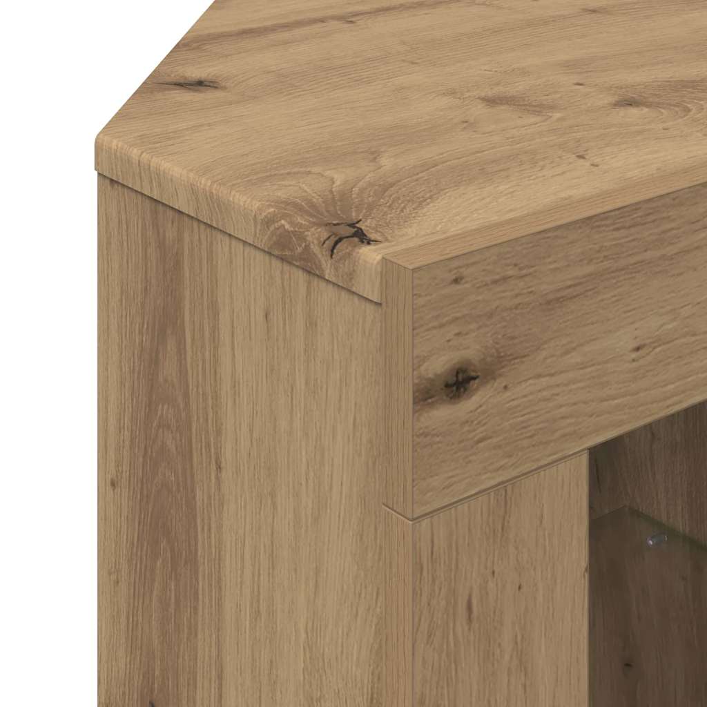Corner LED TV Cabinet 100x40x68cm Artisan Oak Engineered Wood