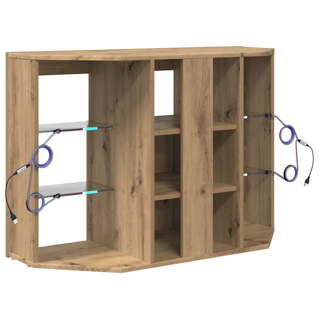 Corner LED TV Cabinet 100x40x68cm Artisan Oak Engineered Wood