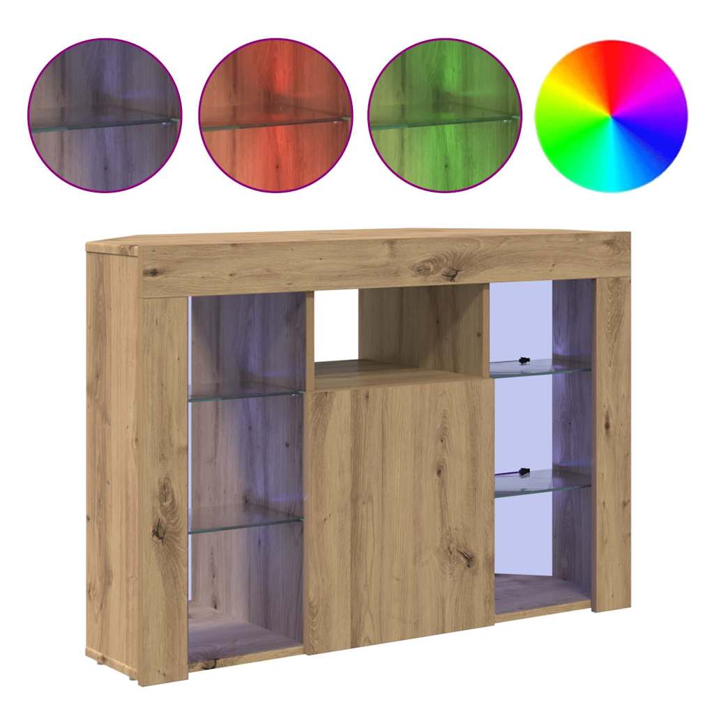Corner LED TV Cabinet 100x40x68cm Artisan Oak Engineered Wood