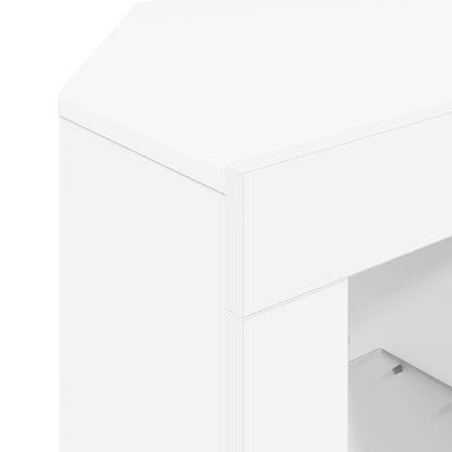 Corner LED TV Cabinet White 100 x 40 x 50 cm Engineered Wood