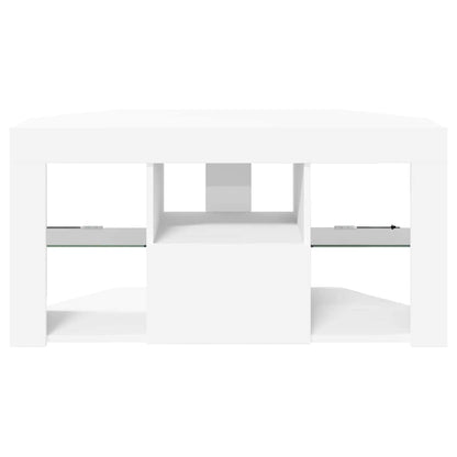 Corner LED TV Cabinet White 100 x 40 x 50 cm Engineered Wood