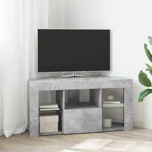 Corner LED TV Cabinet 100 x 40 x 50 cm Concrete Grey
