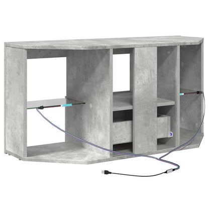 Corner LED TV Cabinet 100 x 40 x 50 cm Concrete Grey