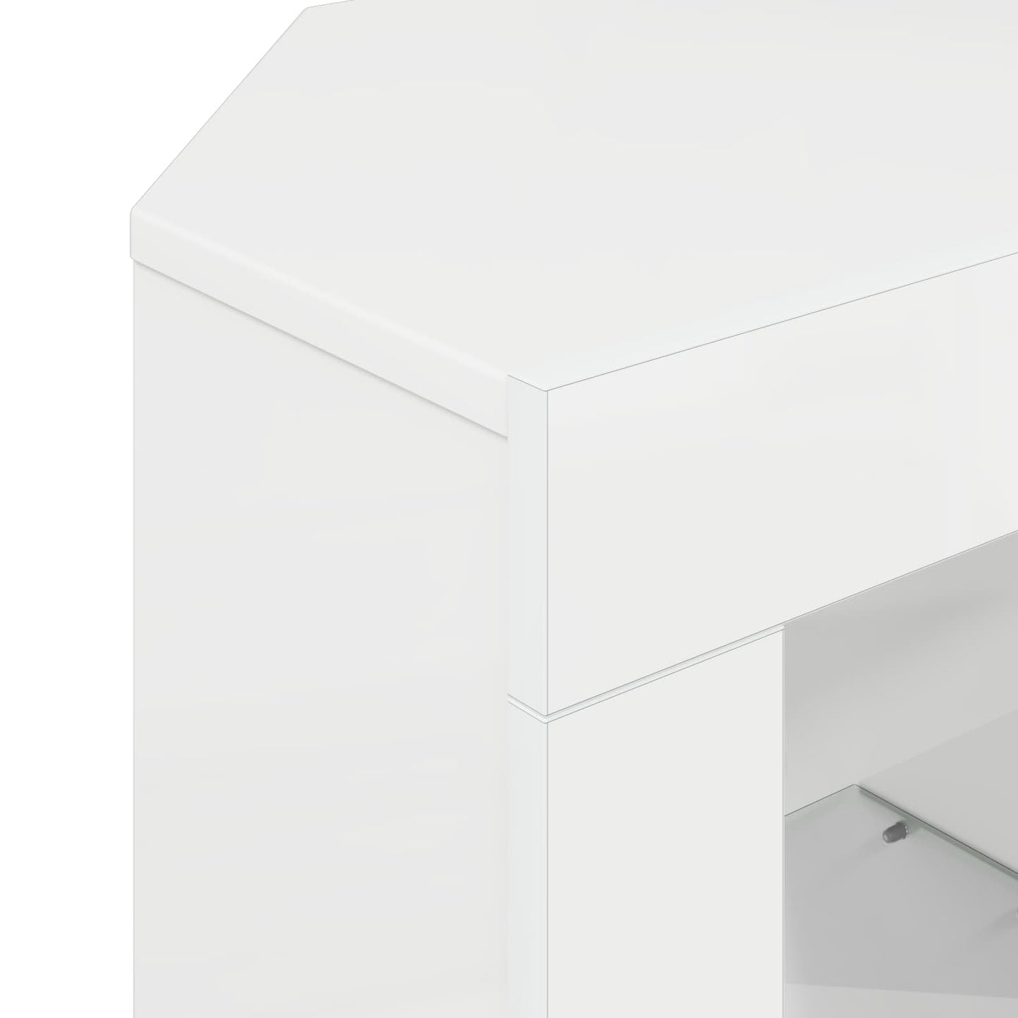 Corner LED TV Cabinet High gloss White 100 x 40 x 50 cm