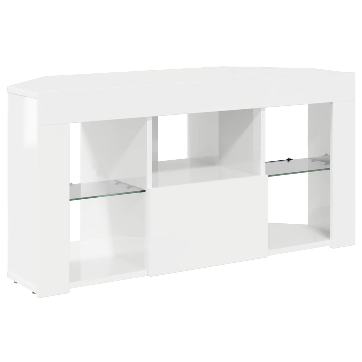 Corner LED TV Cabinet 100 x 40 x 50 cm High gloss White